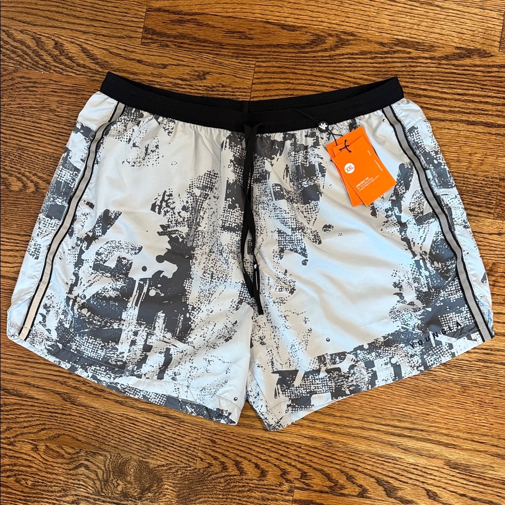 YoungLA Black and Gray Patterned Shorts